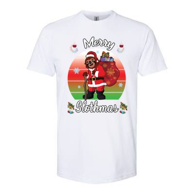 Merry Slothmas Sloth Christmas Matching Pajama Costume Great Gift Softstyle CVC T-Shirt