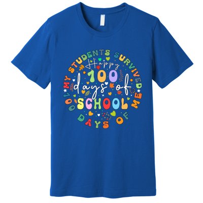 My Students Survived 100 Days Of Me 100th Day School Teacher Cool Gift Premium T-Shirt