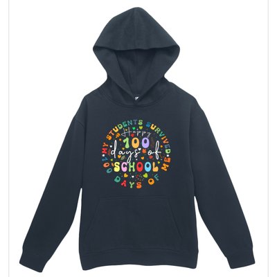 My Students Survived 100 Days Of Me 100th Day School Teacher Cool Gift Urban Pullover Hoodie