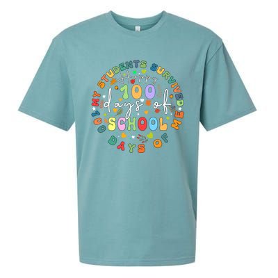 My Students Survived 100 Days Of Me 100th Day School Teacher Cool Gift Sueded Cloud Jersey T-Shirt