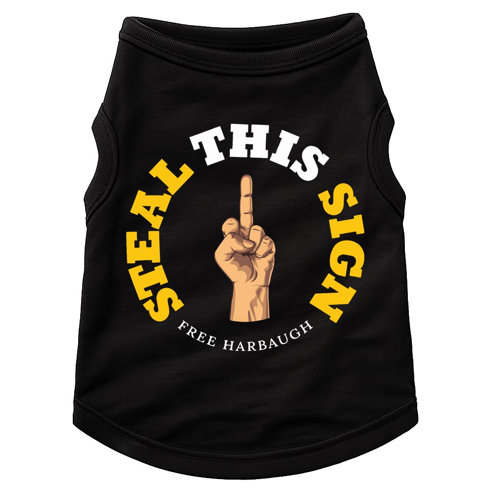 Michigan Sign Stealing Football Fan Go Blue Free Harbaugh Doggie Tank