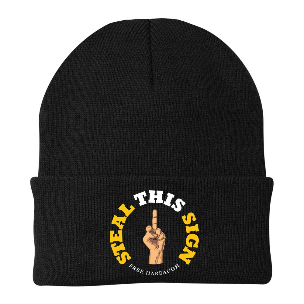 Michigan Sign Stealing Football Fan Go Blue Free Harbaugh Beanie