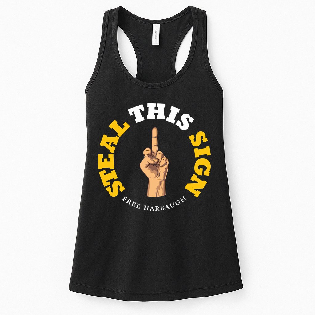 Michigan Sign Stealing Football Fan Go Blue Free Harbaugh Womens Tank Top