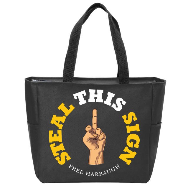 Michigan Sign Stealing Football Fan Go Blue Free Harbaugh Zip Tote Bag