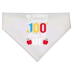 My Students Survived 100 Days Teacher 100th Day Novelty Gift USA-Made Doggie Bandana