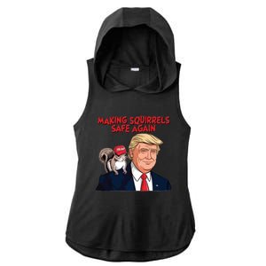 Make Squirrels Safe Again Trump Squirrels For Trump Ladies PosiCharge Tri-Blend Wicking Draft Hoodie Tank