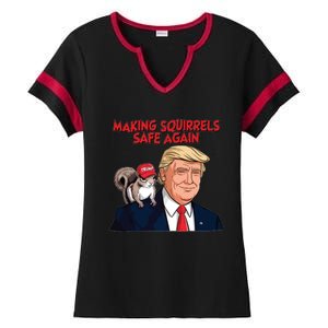 Make Squirrels Safe Again Trump Squirrels For Trump Ladies Halftime Notch Neck Tee