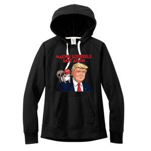 Make Squirrels Safe Again Trump Squirrels For Trump Women's Fleece Hoodie