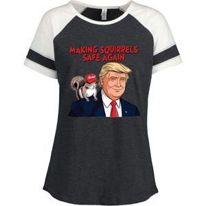 Make Squirrels Safe Again Trump Squirrels For Trump Enza Ladies Jersey Colorblock Tee