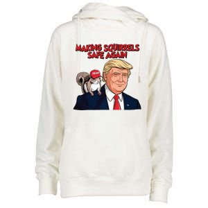 Make Squirrels Safe Again Trump Squirrels For Trump Womens Funnel Neck Pullover Hood