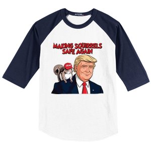 Make Squirrels Safe Again Trump Squirrels For Trump Baseball Sleeve Shirt