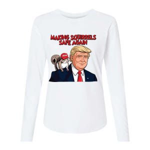 Make Squirrels Safe Again Trump Squirrels For Trump Womens Cotton Relaxed Long Sleeve T-Shirt