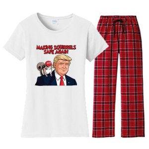 Make Squirrels Safe Again Trump Squirrels For Trump Women's Flannel Pajama Set