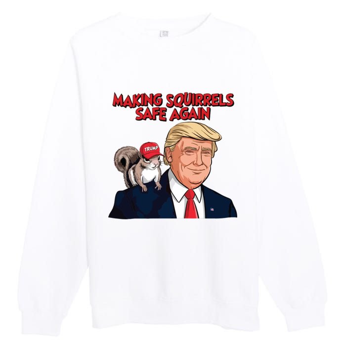 Make Squirrels Safe Again Trump Squirrels For Trump Premium Crewneck Sweatshirt