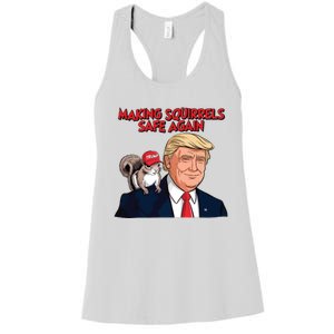 Make Squirrels Safe Again Trump Squirrels For Trump Women's Racerback Tank