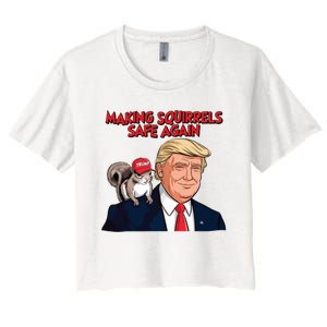 Make Squirrels Safe Again Trump Squirrels For Trump Women's Crop Top Tee