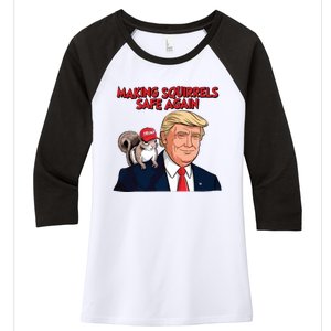 Make Squirrels Safe Again Trump Squirrels For Trump Women's Tri-Blend 3/4-Sleeve Raglan Shirt