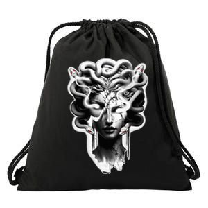 Medusa Statue Snakes Greek Mythology Drawstring Bag