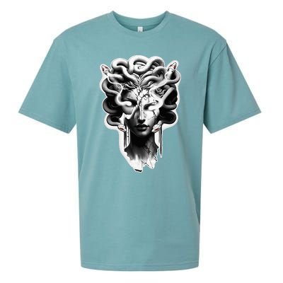 Medusa Statue Snakes Greek Mythology Sueded Cloud Jersey T-Shirt