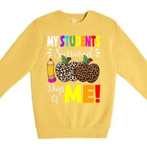 My Students Survived 100 Days Of Me Funny Students Teachers Cute Gift Premium Crewneck Sweatshirt