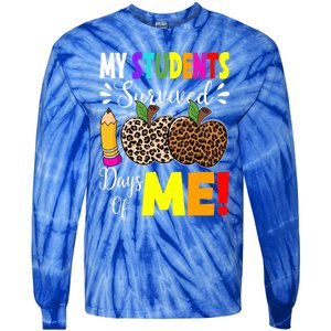 My Students Survived 100 Days Of Me Funny Students Teachers Cute Gift Tie-Dye Long Sleeve Shirt