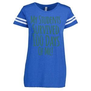 My Students Survived 100 Days Of Me Funny Teacher Cool Gift Enza Ladies Jersey Football T-Shirt