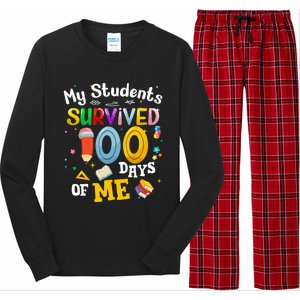 My Students Survived 100 Days Of Me 100 Days School Teachers Meaningful Gift Long Sleeve Pajama Set