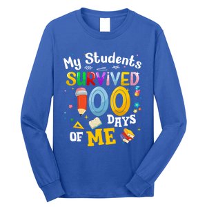 My Students Survived 100 Days Of Me 100 Days School Teachers Meaningful Gift Long Sleeve Shirt