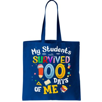 My Students Survived 100 Days Of Me 100 Days School Teachers Meaningful Gift Tote Bag