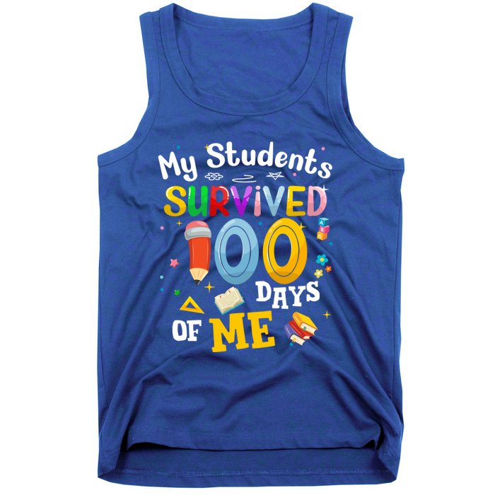 My Students Survived 100 Days Of Me 100 Days School Teachers Meaningful Gift Tank Top