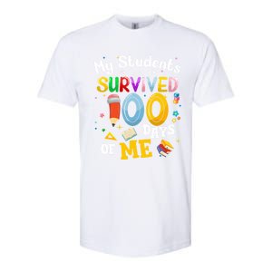 My Students Survived 100 Days Of Me 100 Days School Teachers Meaningful Gift Softstyle CVC T-Shirt