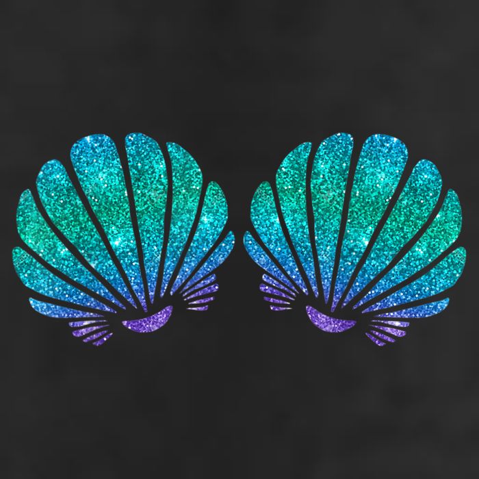 Mermaid Sea Shell Bra Costume 7 Panel Mesh Trucker Snapback Hat