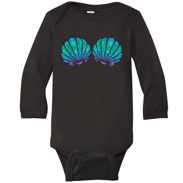 Mermaid Sea Shell Bra Costume Baby Long Sleeve Bodysuit