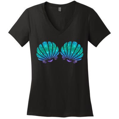 Mermaid Sea Shell Bra Costume Women's V-Neck T-Shirt