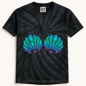 Mermaid Sea Shell Bra Costume Kids Tie-Dye T-Shirt