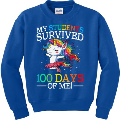 My Students Survived 100 Days Of Me 100 Days School Unicorn Gift Kids Sweatshirt