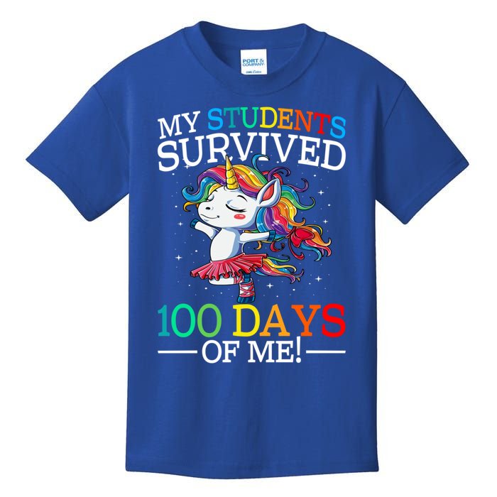 My Students Survived 100 Days Of Me 100 Days School Unicorn Gift Kids T-Shirt