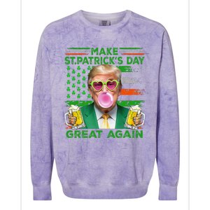 Make Saint St PatrickS Day Great Again Flag Funny Trump Colorblast Crewneck Sweatshirt