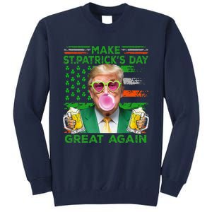 Make Saint St PatrickS Day Great Again Flag Funny Trump Tall Sweatshirt