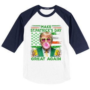 Make Saint St PatrickS Day Great Again Flag Funny Trump Baseball Sleeve Shirt