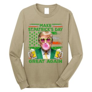 Make Saint St PatrickS Day Great Again Flag Funny Trump Long Sleeve Shirt