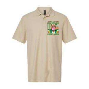 Make Saint St PatrickS Day Great Again Flag Funny Trump Softstyle Adult Sport Polo