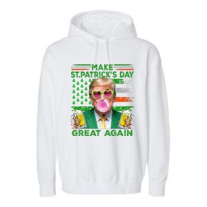 Make Saint St PatrickS Day Great Again Flag Funny Trump Garment-Dyed Fleece Hoodie