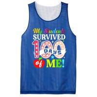 My Students Survived 100 Days Of Me Meaningful Gift Teachers Students Cool Gift Mesh Reversible Basketball Jersey Tank