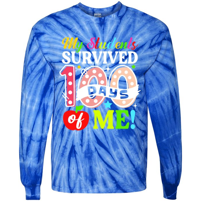 My Students Survived 100 Days Of Me Meaningful Gift Teachers Students Cool Gift Tie-Dye Long Sleeve Shirt