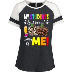 My Students Survived 100 Days Of Me Funny Students Teachers Gift Enza Ladies Jersey Colorblock Tee