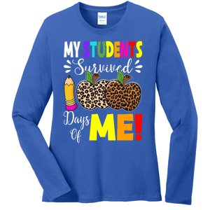 My Students Survived 100 Days Of Me Funny Students Teachers Gift Ladies Long Sleeve Shirt