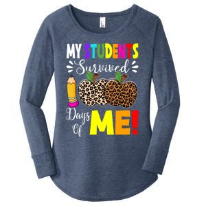 My Students Survived 100 Days Of Me Funny Students Teachers Gift Women's Perfect Tri Tunic Long Sleeve Shirt