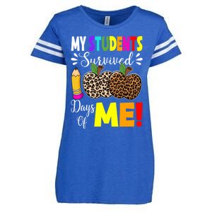 My Students Survived 100 Days Of Me Funny Students Teachers Gift Enza Ladies Jersey Football T-Shirt