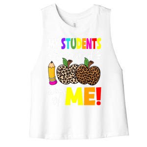 My Students Survived 100 Days Of Me Funny Students Teachers Gift Women's Racerback Cropped Tank